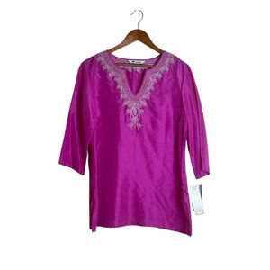 NWT! Nygard collection 100% silk fuchsia tunic‎
